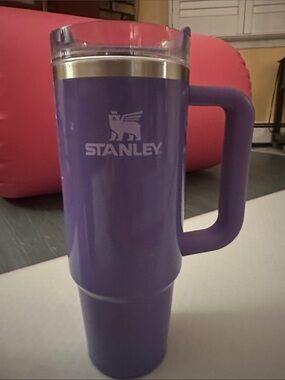 Stanley Purple Travel Tumbler with Handle and Clear Lid